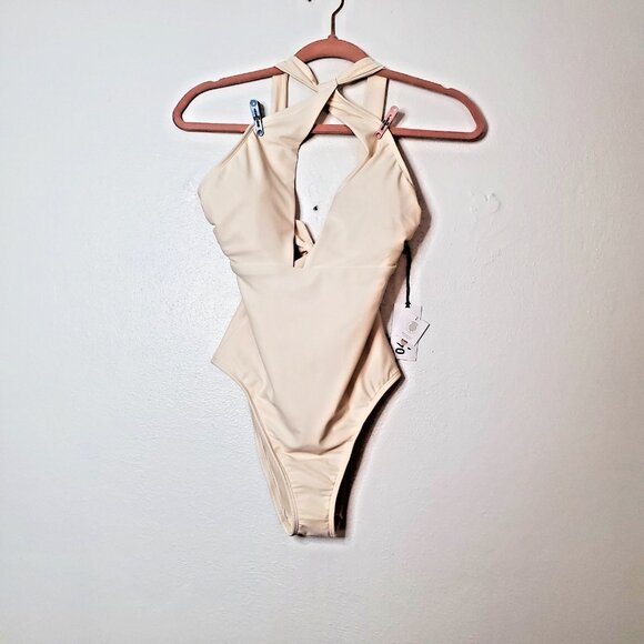 Ivory Halter Swimsuit Size XS NWT Shade n Shore Medium Seat Coverage Adjustable - Picture 1 of 7